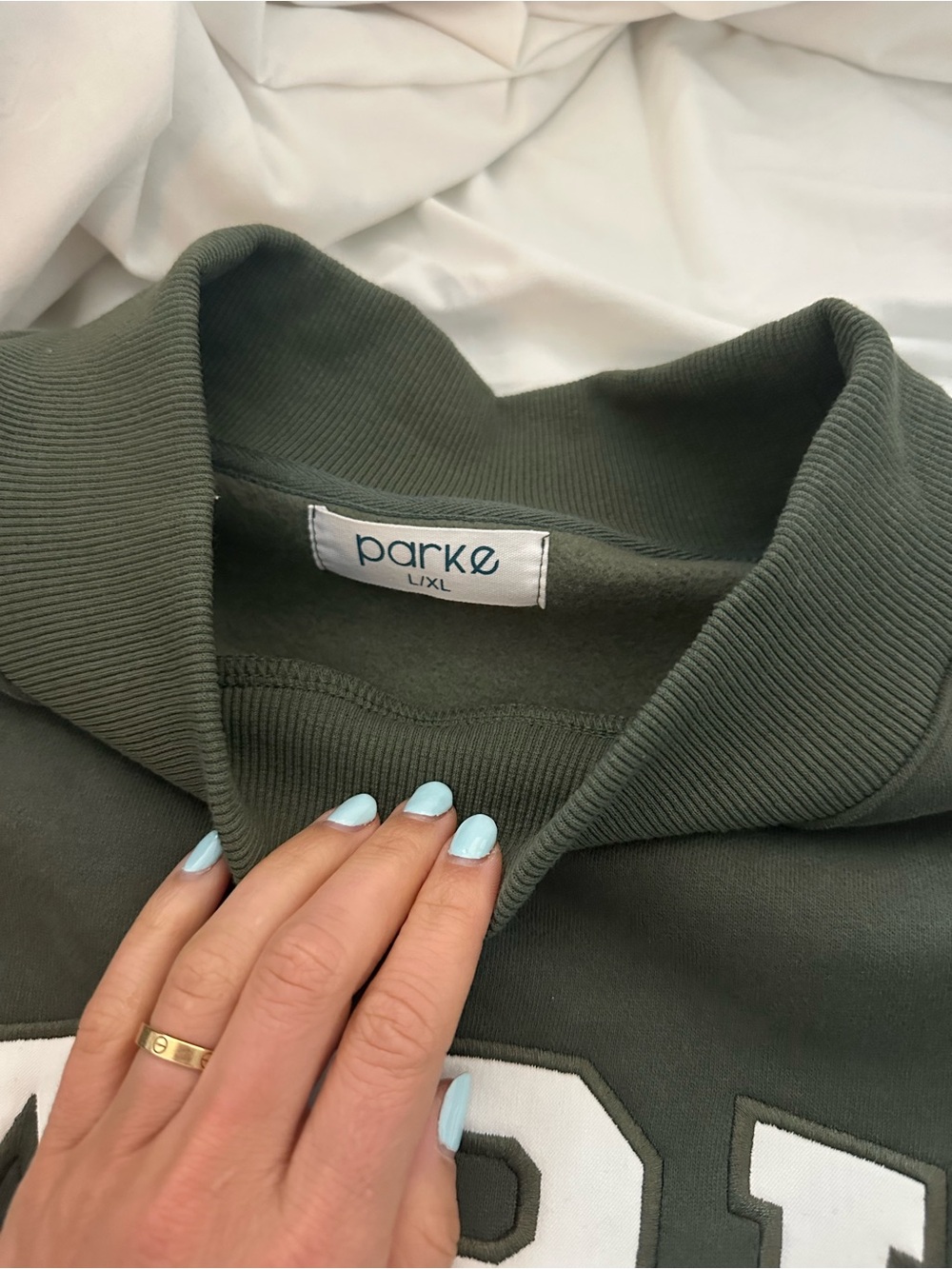 PARKE Olive Green mockneck - Picture 2 of 3